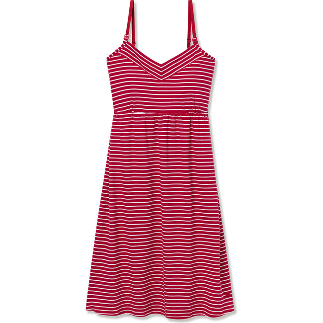 Maternity Nightgown, Red Stripes