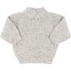 Speckle Knit Grandpa Knitted Pullover, Snowy - Sweaters - 1 - thumbnail