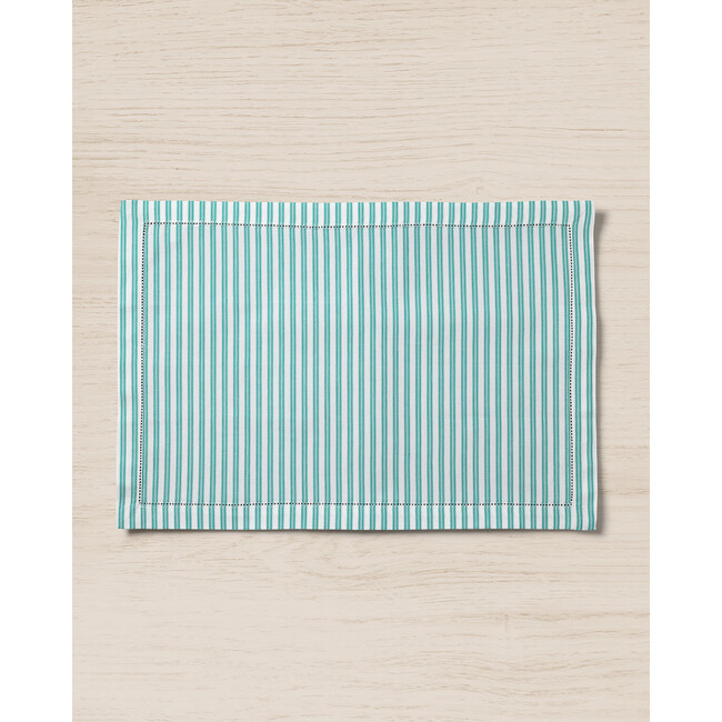 Set of 4 Placemats, Emerald Ticking - Tableware - 1