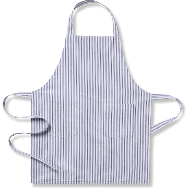 Kids Apron, Navy French Ticking