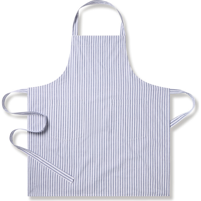 Adult Apron, Navy French Ticking