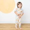 Chasing Waves Surfboard Two-Piece Bamboo Short Sleeve Kids Pajama Pants Set Beige/Multi - Mixed Apparel Set - 3