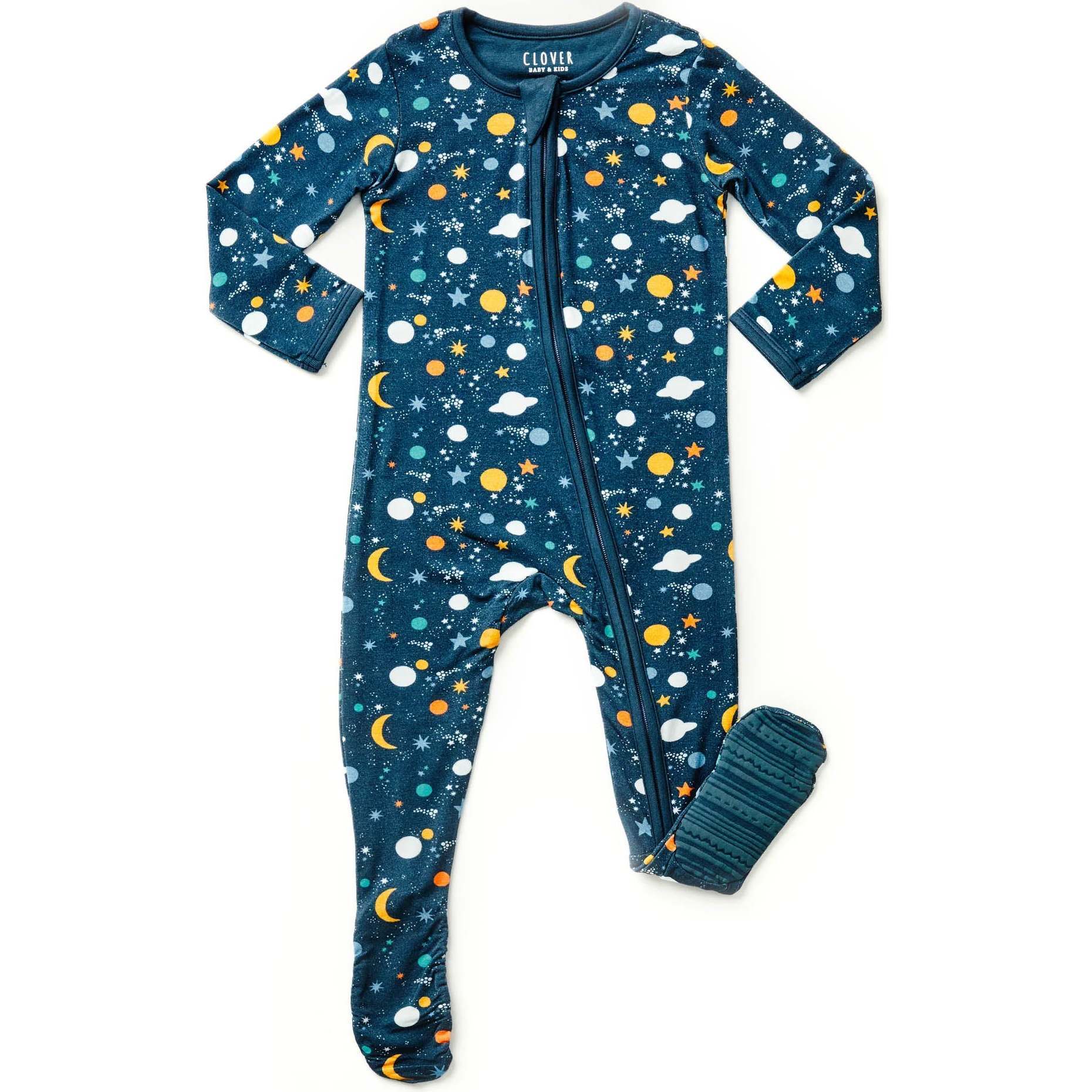 Soft & Stretchy Zipper Footie, Luna Midnight - Footie Pajamas - 1