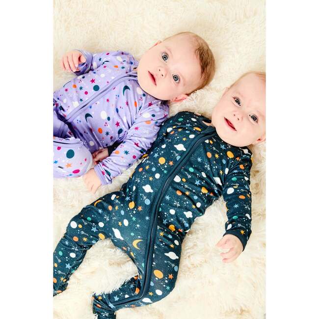 Soft & Stretchy Zipper Footie, Luna Lavender - Footie Pajamas - 2