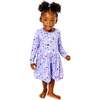 Stretchy Long Sleeve Twirl Dress, Luna Lavender - Pajamas - 2