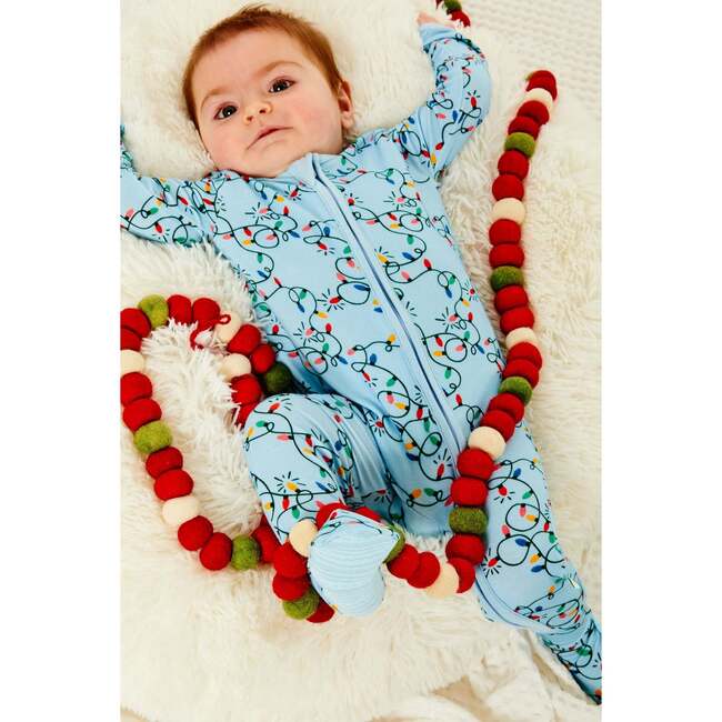 Soft & Stretchy Zipper Footie, Holiday Lights - Footie Pajamas - 2