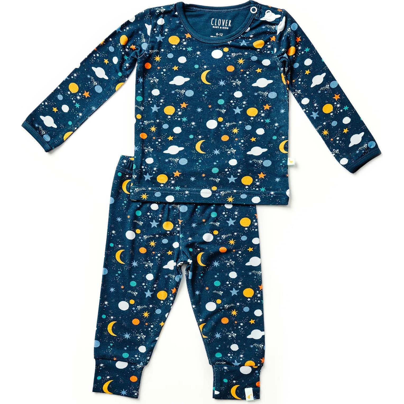 Long Sleeve Pajama Set, Luna Midnight - Pajamas - 1