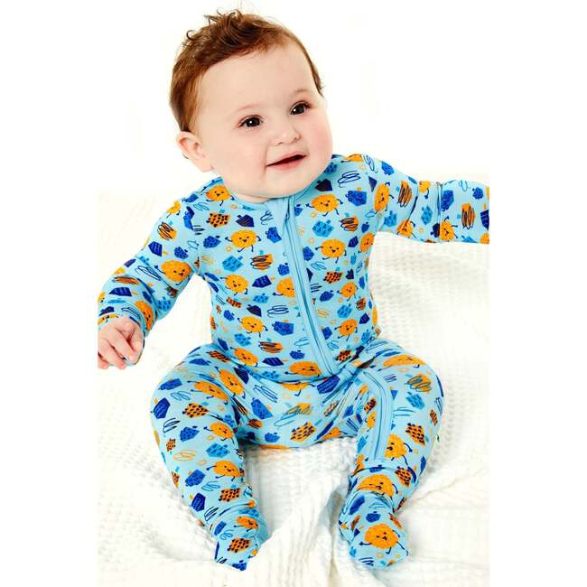 Soft & Stretchy Zipper Footie, Hanukkah Dreidels - Footie Pajamas - 2