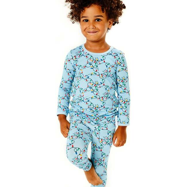 Long Sleeve Pajama Set, Holiday Lights - Pajamas - 2