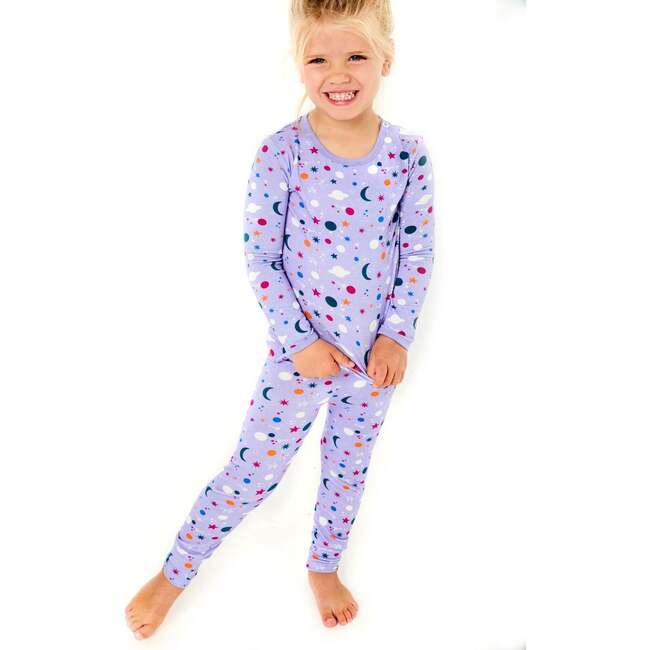 Long Sleeve Pajama Set, Luna Lavender - Pajamas - 3