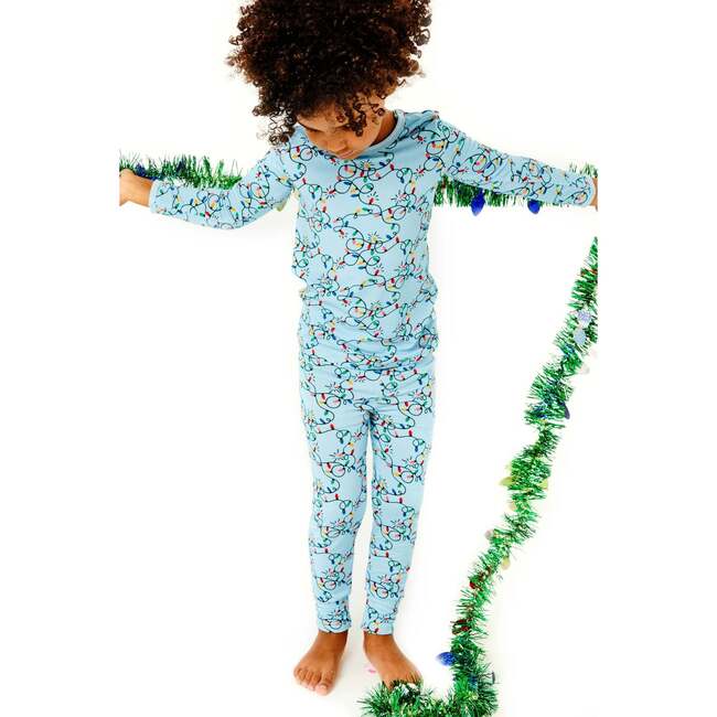 Long Sleeve Pajama Set, Holiday Lights - Pajamas - 3