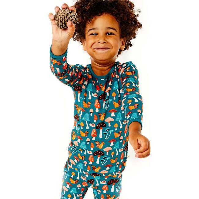 Long Sleeve Pajama Set, Mushroom Forest - Pajamas - 3