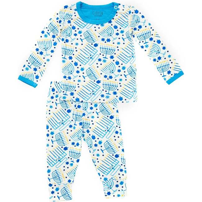 Long Sleeve Pajama Set, Hanukkah Menorahs - Pajamas - 1