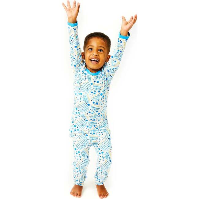 Long Sleeve Pajama Set, Hanukkah Menorahs - Pajamas - 2