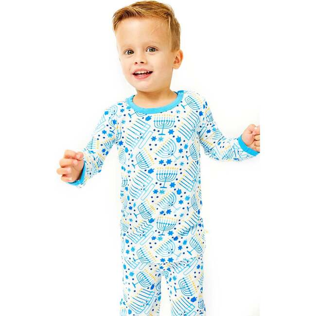 Long Sleeve Pajama Set, Hanukkah Menorahs - Pajamas - 3