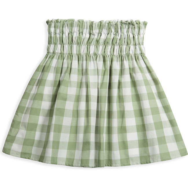 Smocked Skirt, Sage Check