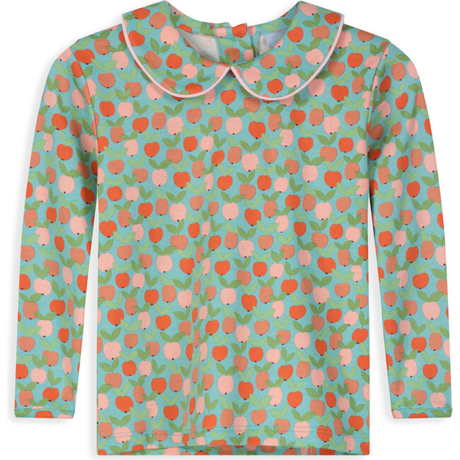 Long Sleeve Printed Pima Peter Pan Tee, Petits Pommes