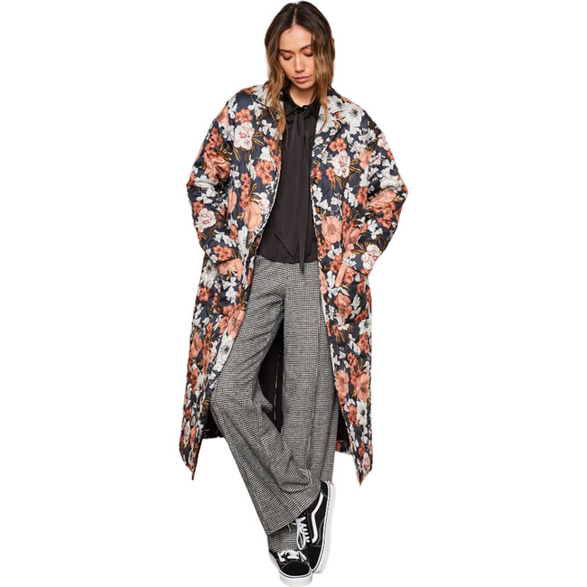 Women's Ginny Notched Collar Front Patch Pocket Button-Up Coat, Autumn Floral - Coats - 4