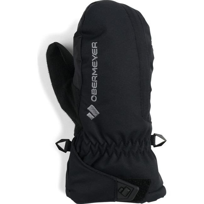 Kids Gauntlet Waterproof Hook-N-Loop Cuff Mitten, Black