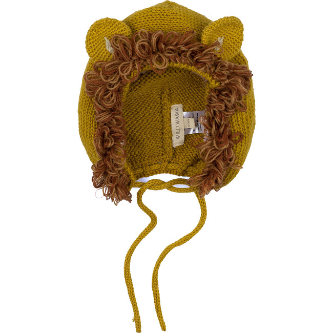 Knitted Lion Bonnet, Mustard