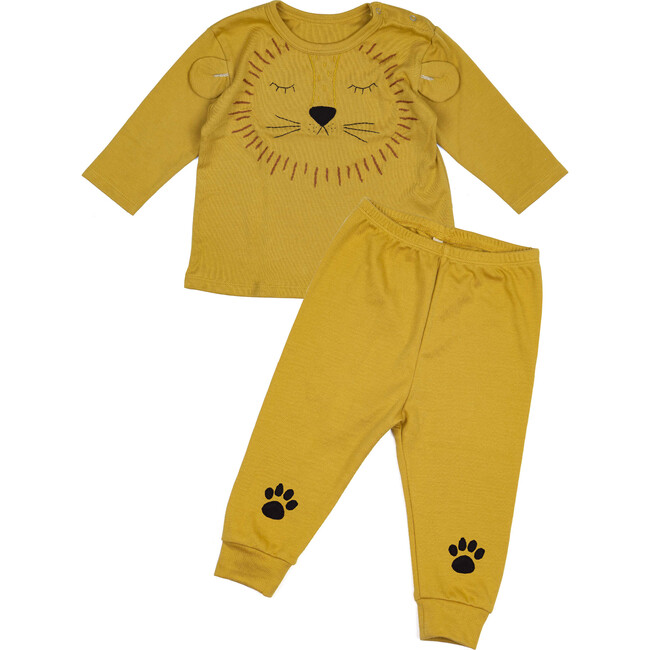 Lion Two Piece Set, Mustard - Mixed Apparel Set - 1