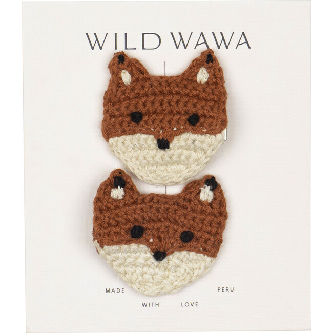 Crochet Fox Clip Set, Rust