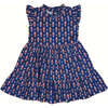 Nutcrackers Ruffle Neck Sleeveless Back Button Side Pocket Dress, Midnight Blue - Dresses - 1 - thumbnail