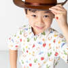 Wild West Ribbon Trim Collar Short Sleeve Front Button Shirt, Multicolors - Shirts - 2