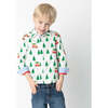 Bring Home Tree Ribbon Trim Collar Long Sleeve Front Button Shirt, Multicolors - Shirts - 2