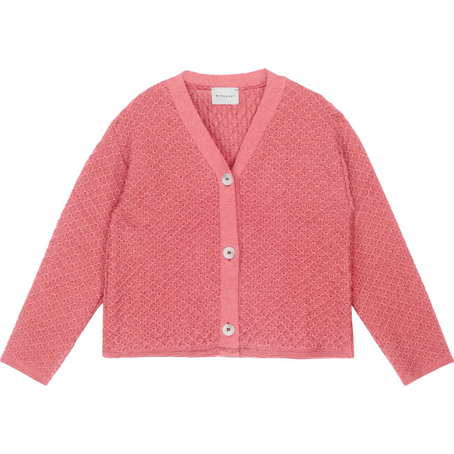 Ines V-Neck Dropped Shoulder Cardigan, Coral