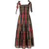 Women's Ellie Tartan Lamé Ribbon Tie Strap Tiered Skirt Nap Dress, Multicolors - Dresses - 1 - thumbnail