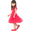 Tiny Ellie Tulle Smocked Ruffle Shoulder A-Line Skirt Nap Dress, Red - Dresses - 2