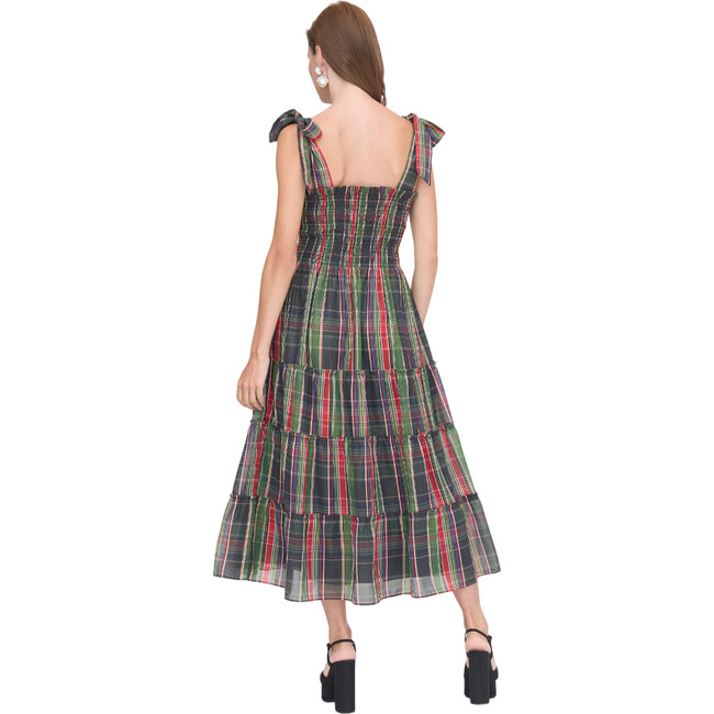 Women's Ellie Tartan Lamé Ribbon Tie Strap Tiered Skirt Nap Dress, Multicolors - Dresses - 3