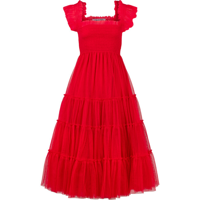 Women's Collector's Edition Ellie Tulle Ruffle Shoulder Full Skirt Nap Dress, Red - Dresses - 1