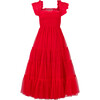 Women's Collector's Edition Ellie Tulle Ruffle Shoulder Full Skirt Nap Dress, Red - Dresses - 1 - thumbnail