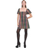 Women's Matilda Tartan Lamé Smocked Empire Waist Mini Dress, Multicolors - Dresses - 5