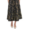 Women's Ellie Bird Brocade Ruffle Shoulder Tiered Skirt Nap Dress, Black & Gold - Dresses - 5