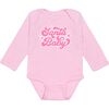 Santa Baby Christmas Long Sleeve Bodysuit, Pink - Onesies - 1 - thumbnail