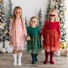 Scarlett Shimmer Christmas Long Sleeve Tutu Dress, Red - Dresses - 4