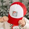 Santa Smiley Christmas Trucker Hat, Red - Hats - 2