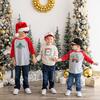 Santa Smiley Christmas Long Sleeve Shirt, Natural - Shirts - 3