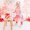 Retro Santa Christmas Tulle Bow Baby Headband, Pink - Hair Accessories - 2