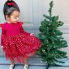 Scarlett Shimmer Christmas Long Sleeve Tutu Dress, Red - Dresses - 6