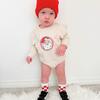 Retro Santa Christmas Long Sleeve Romper, Natural - Shirts - 2