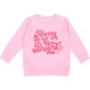 Merry and Bright Patch Christmas Sweatshirt, Pink - Sweatshirts - 1 - thumbnail