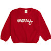 Merry Christmas Yarn Knit Sweater, Red - Sweatshirts - 1 - thumbnail