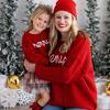 Merry Christmas Yarn Knit Sweater, Red - Sweatshirts - 5