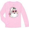 Disco Santa Christmas Long Sleeve Shirt, Pink - Shirts - 1 - thumbnail