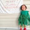 Emerald Shimmer Christmas Long Sleeve Tutu Dress, Green - Dresses - 4