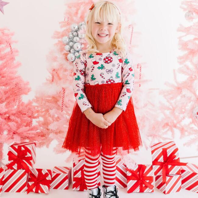 Disco Christmas Long Sleeve Tutu Dress, Multi - Dresses - 2